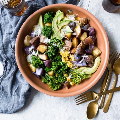 Healthy Broccoli Scramble With Gouda & Red Potatoes