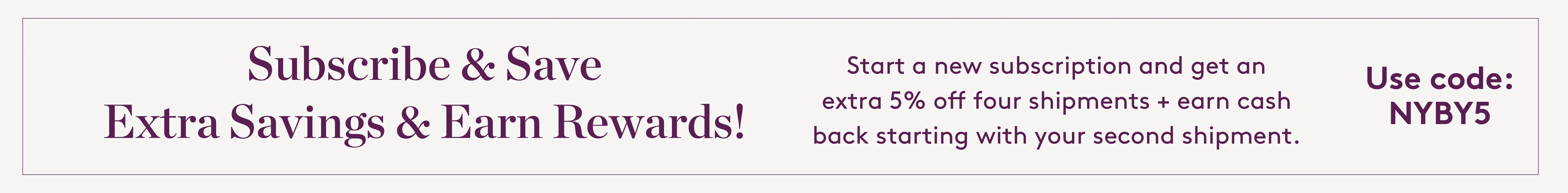 Subscription offer with text and code on a light background