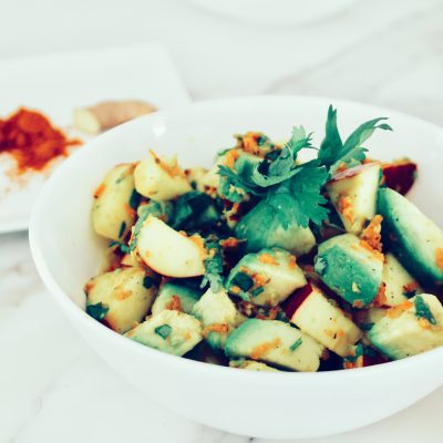 Turmeric: Avocado Apple Salad with fresh Turmeric