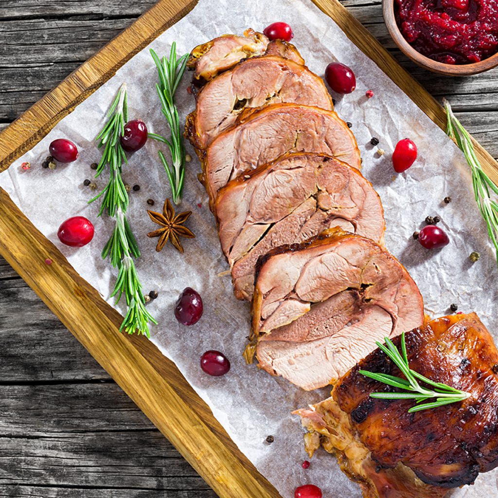 Good Fats: Cranberry Glazed Turkey with Mushrooms