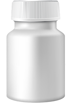 White pill bottle with a white cap on a white background
