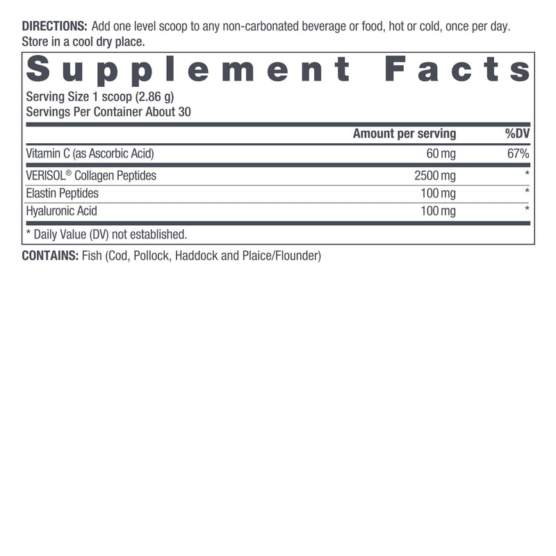 Skin Nutrition Supplement Facts