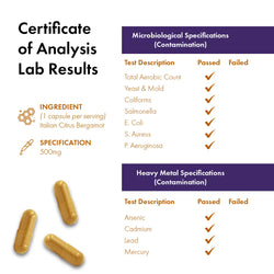 citrus bergamot - certificate of analysis