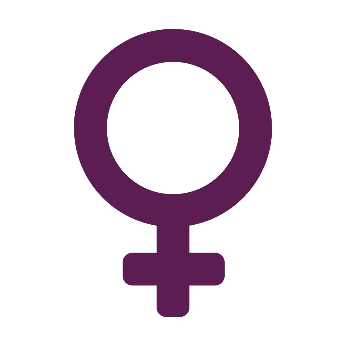 Purple female symbol on a white background