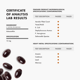 Certificate of analysis lab results 