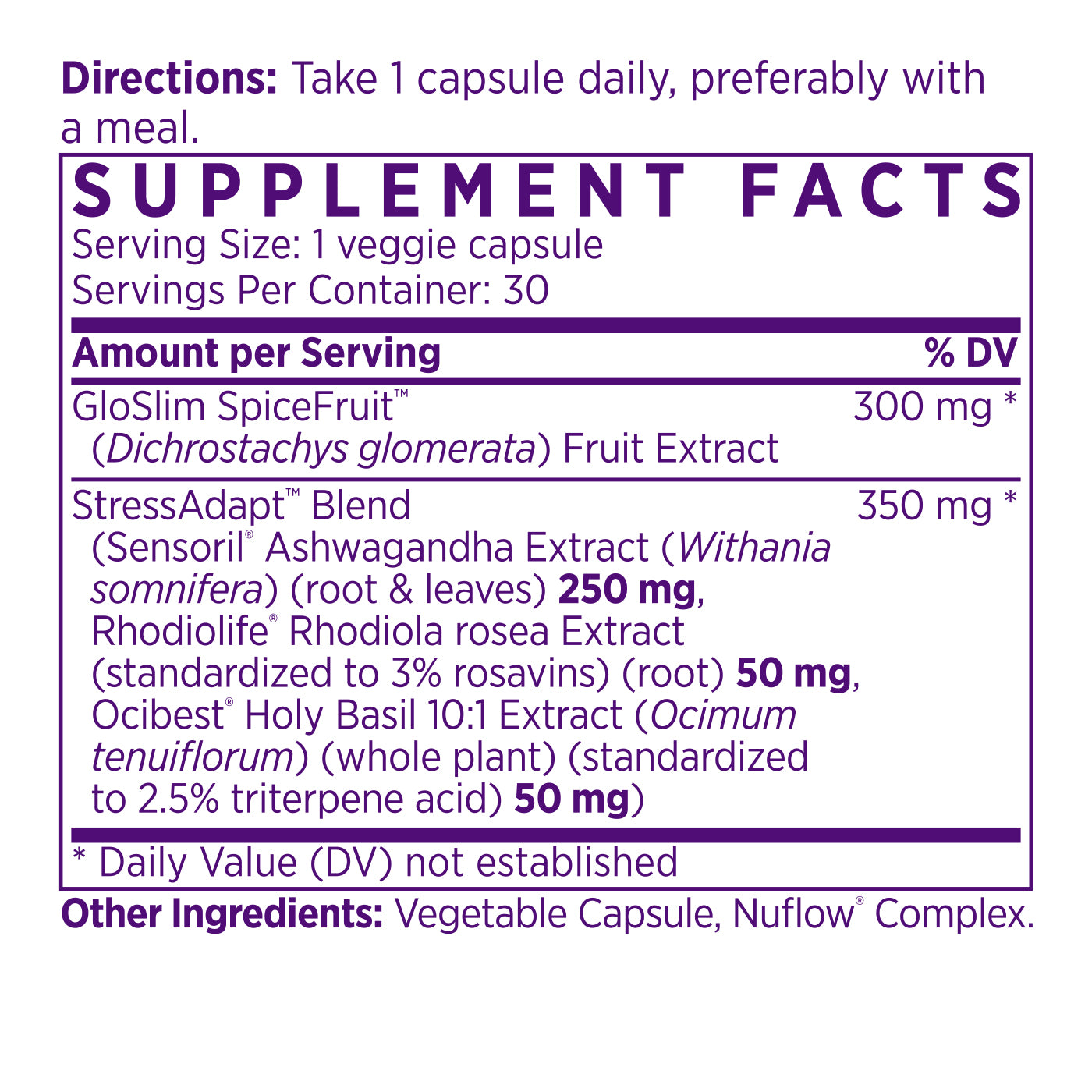 GloSlim SpiceFruit 90-Day Supply Supplement Facts